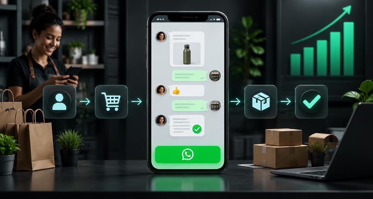 Celular exibindo uma conversa de WhatsApp aberta a partir do botão de um site
